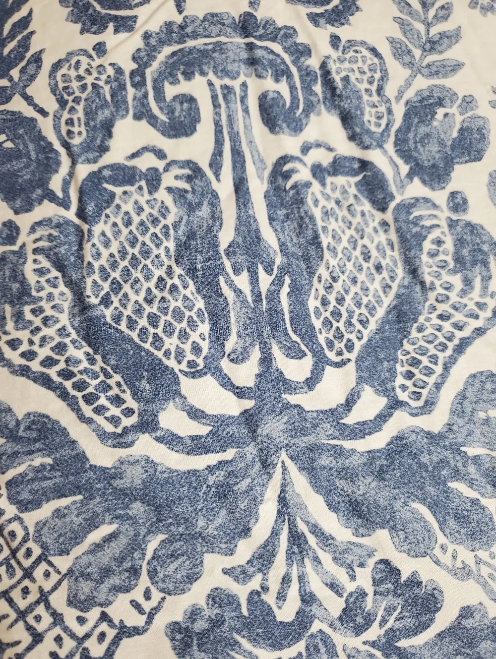 Lauren Ralph Lauren Queen comforter set, Curtains Vtg Rare Blue Ivory Damask EUC